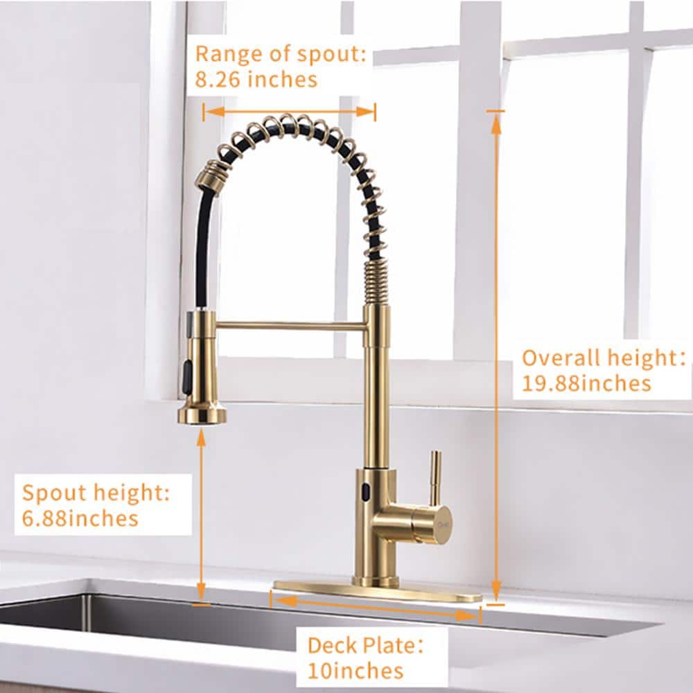  Touchless Kitchen Faucet, Hands Free Automatic Smart Kitchen Faucet Brushed Nickel Gold Smart Kitchen Faucet