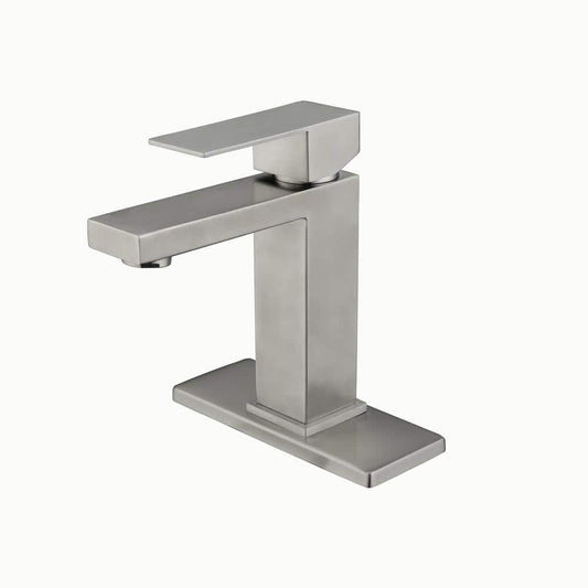  Waterfall Spout Bathroom Faucet, Single Handle Bathroom Vanity Sink Faucet White
