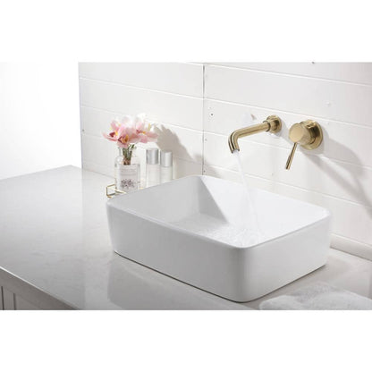  Wall Mounted Bathroom Sink Single Lever Handle Faucet With Pop-Up Drain (No Overflow)