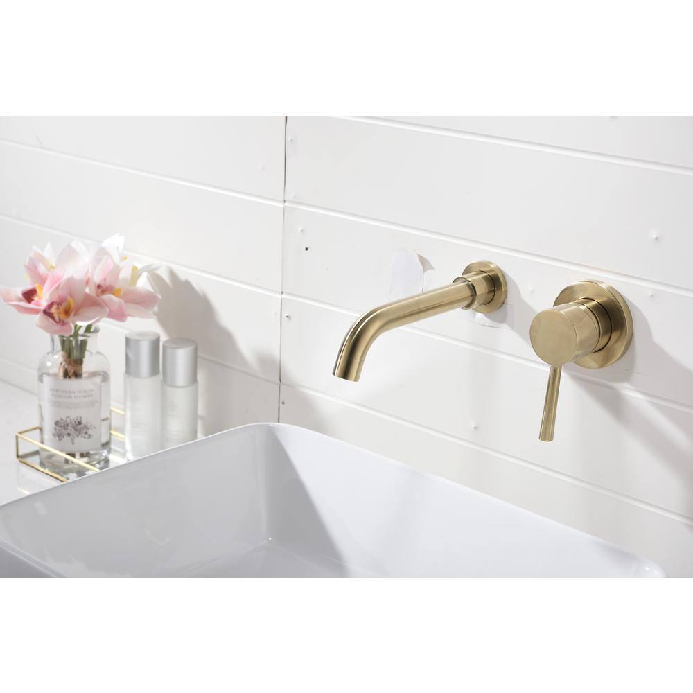  Wall Mounted Bathroom Sink Single Lever Handle Faucet With Pop-Up Drain (No Overflow)