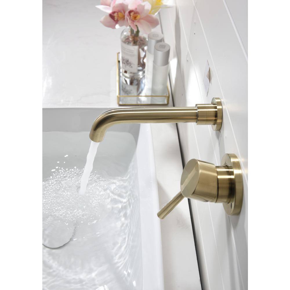  Wall Mounted Bathroom Sink Single Lever Handle Faucet With Pop-Up Drain (No Overflow)