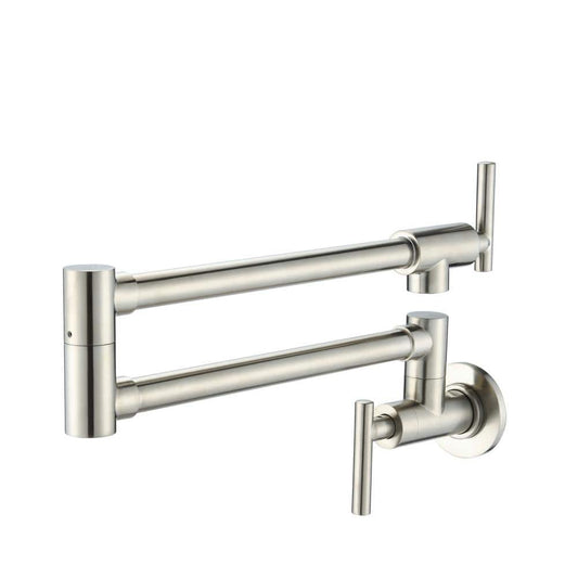  Wall Mounted Pot Filler With Swivel Spout In Brushed Nickel