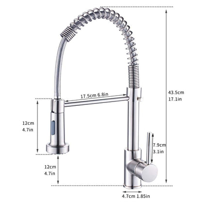  Single Handle Deck Mount Pull Down Sprayer Kitchen Faucet In Brushed Nickel