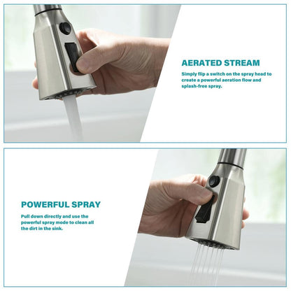 Single Handle Touchless Pull Down Sprayer Kitchen Faucet In Brushed Nickel