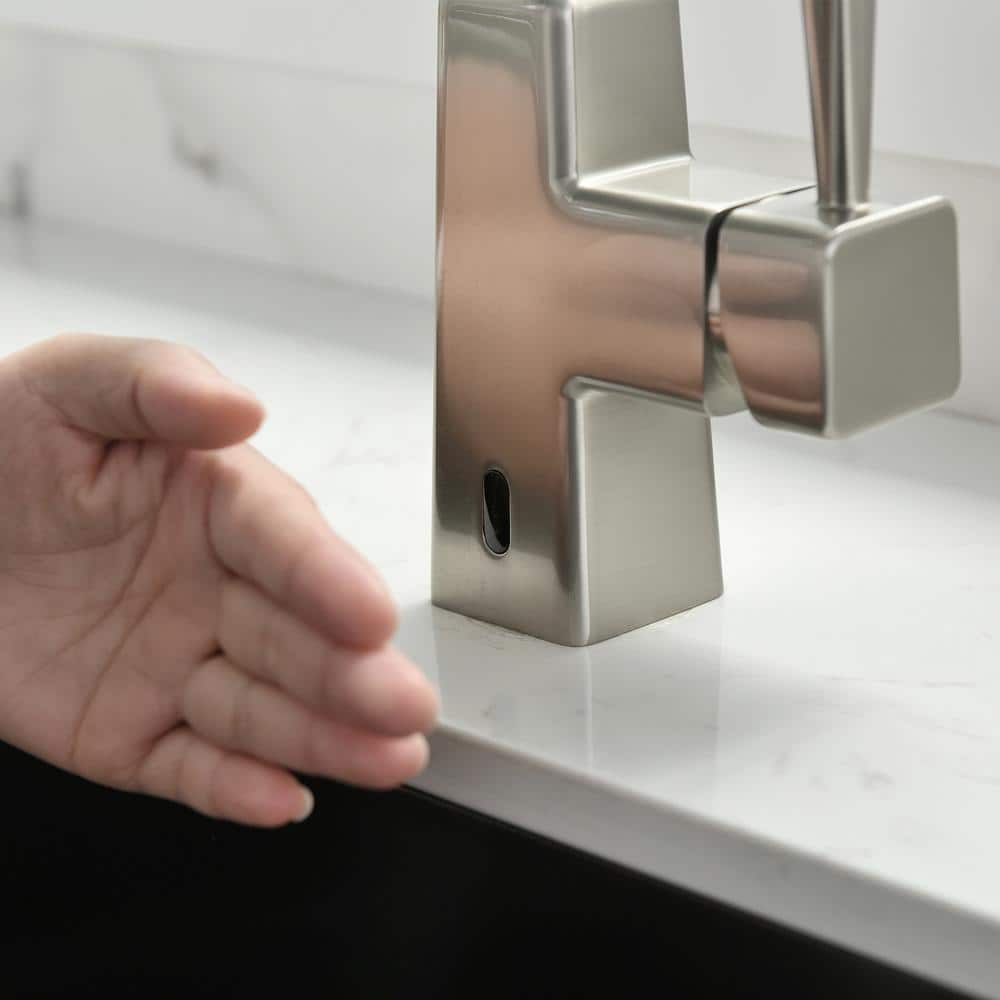  Single Handle Touchless Pull Down Sprayer Kitchen Faucet In Brushed Nickel