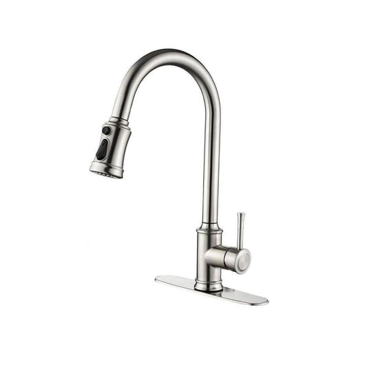  Single-Handle Touch High Arc Stainless Steel Pull Out Sprayer Kitchen Faucet In Brushed Nickel