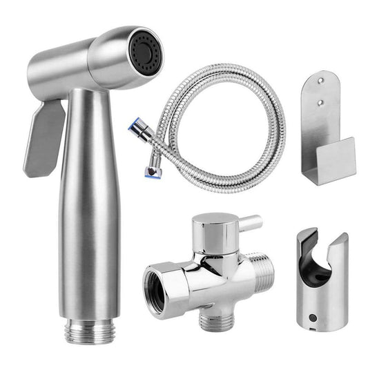  Single Bidet Faucet With Handle In Brushed Nickel