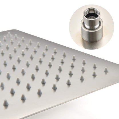  1-Spray Patterns Shower Head With Dual Ceiling Mount1.5 GPM In Brushed Nickel