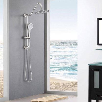  3-Spray Patterns Freestanding Round Dual Handheld Shower Head 1.8 GPM In Brushed Nickel