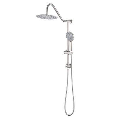  3-Spray Patterns Freestanding Round Dual Handheld Shower Head 1.8 GPM In Brushed Nickel