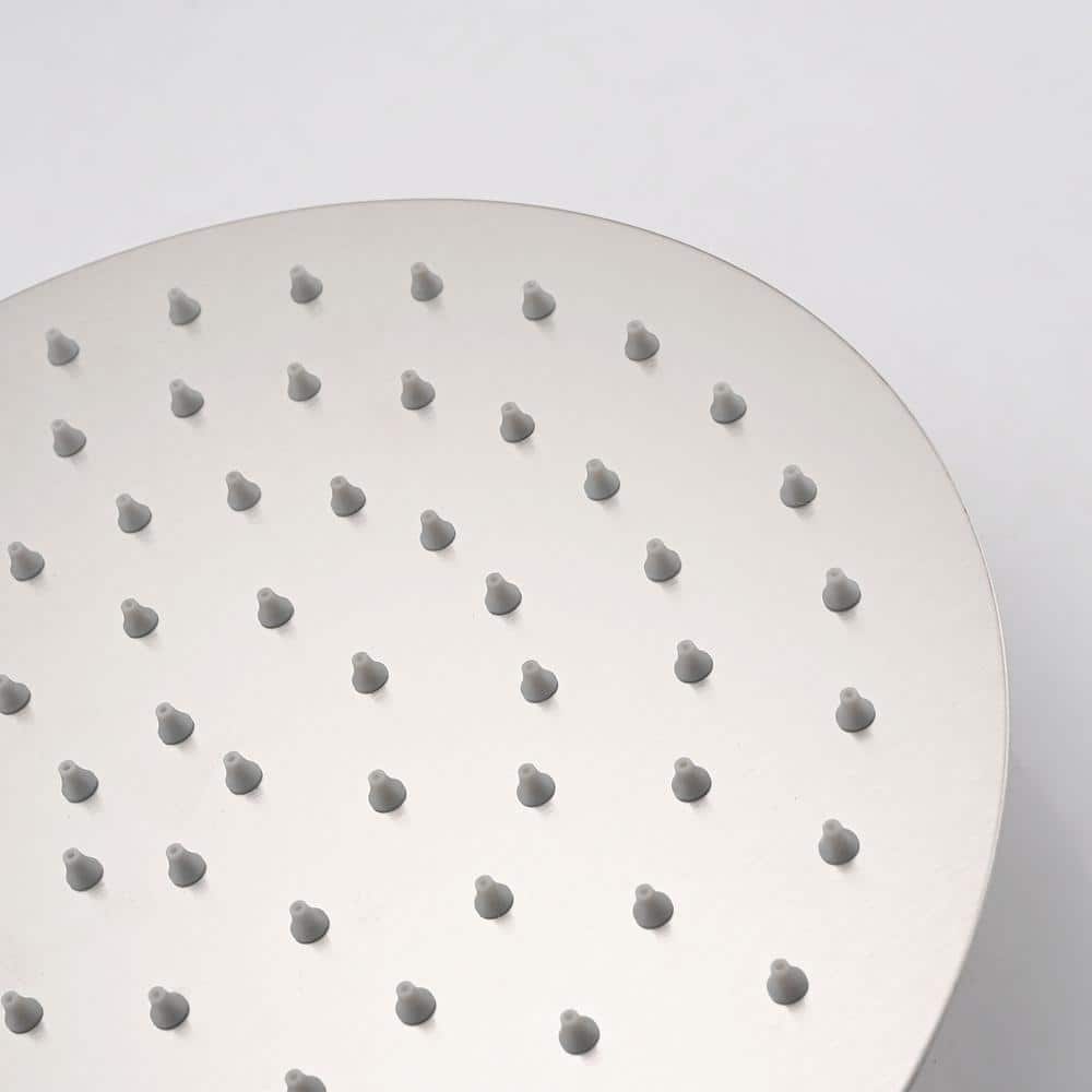  3-Spray Patterns Freestanding Round Dual Handheld Shower Head 1.8 GPM In Brushed Nickel