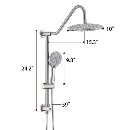  3-Spray Patterns Freestanding Round Dual Handheld Shower Head 1.8 GPM In Brushed Nickel