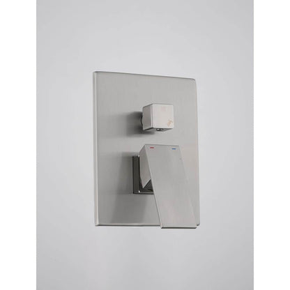  2-Spray 2 GPM Rectangle Ceiling Mounted Dual Shower System Combo Set With 16 In Shower Head In Brushed Nickel