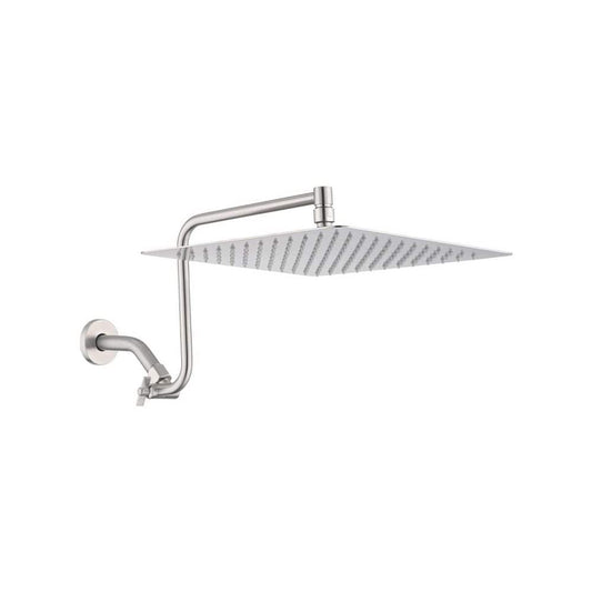  1-Spray Patterns With 2 GPM 12 In. Wall Mount Rain Fixed Shower Head In Brushed Nickel