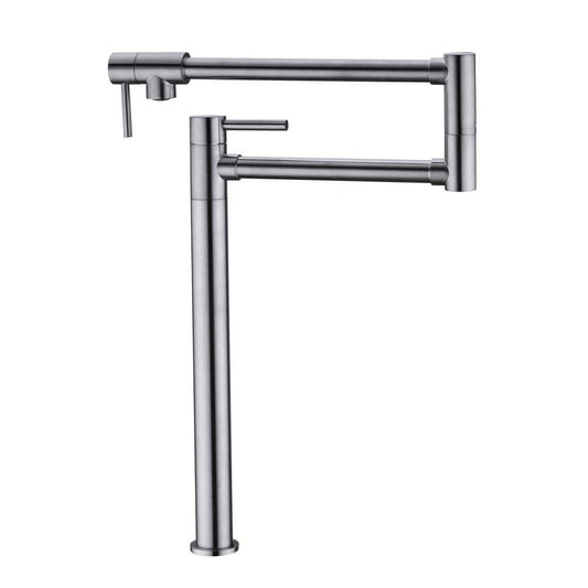  Freestanding Pot Filler Faucet With Extension Shank In Brushed Nickel