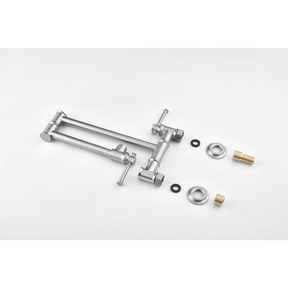  Pot Filler Faucet Wall Mount Pot Filler Faucet, Modern Brass Pot Filler Two-Attachment Wall Mount Folding Kitchen