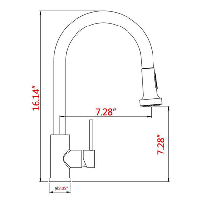  Single Handle Deck Mount Gooseneck Pull Down Sprayer Kitchen Faucet With Deckplate Included In Brushed Nickel