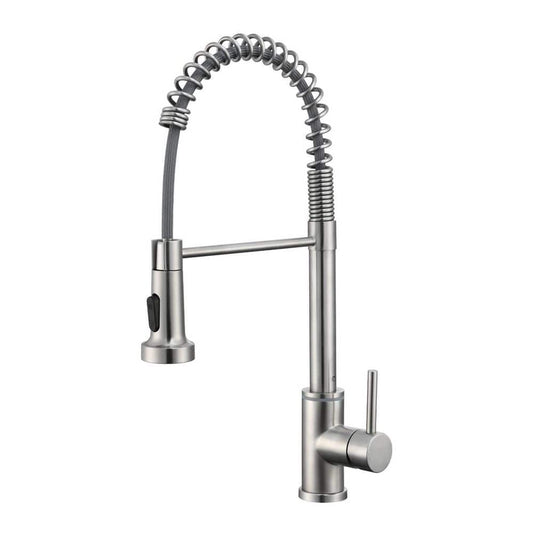  Single Handle Pull Down Sprayer Kitchen Faucet Single Handle With LED Light In Brushed Nickel