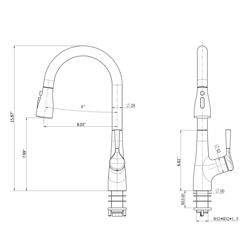  Single Handle Pull Down Sprayer Kitchen Faucet With In Brushed Nickel