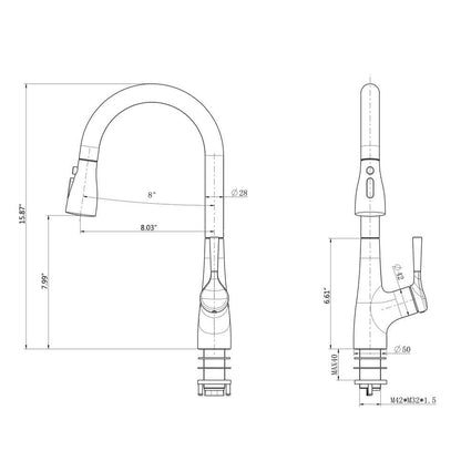  Single Handle Pull Down Sprayer Kitchen Faucet With In Brushed Nickel