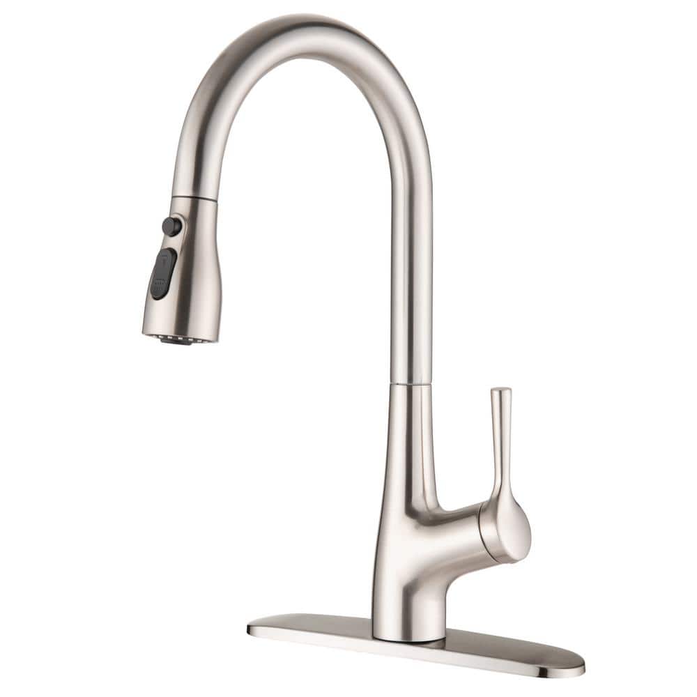  Single Handle Pull Down Sprayer Kitchen Faucet With In Brushed Nickel