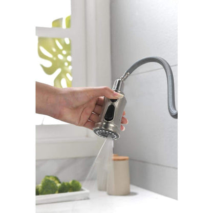  Single Handle High Arc Pull Out Kitchen Faucet, Single Level Stainless Steel Sink Faucets With Pull Down Sprayer