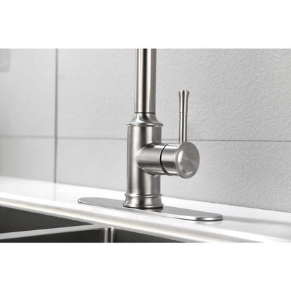  Single Handle High Arc Pull Out Kitchen Faucet, Single Level Stainless Steel Sink Faucets With Pull Down Sprayer