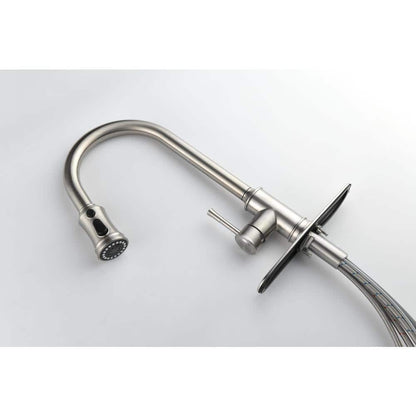  Single Handle High Arc Pull Out Kitchen Faucet, Single Level Stainless Steel Sink Faucets With Pull Down Sprayer