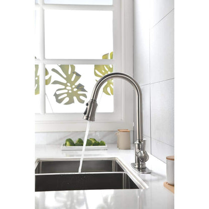  Single Handle High Arc Pull Out Kitchen Faucet, Single Level Stainless Steel Sink Faucets With Pull Down Sprayer