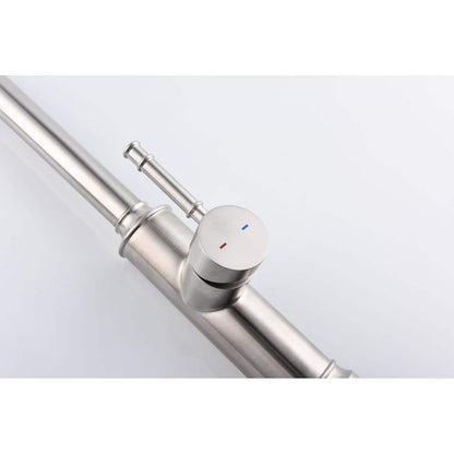  Single Handle Pull Down Sprayer Kitchen Faucet With Pull Down Sprayer In Brushed Nickel
