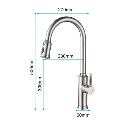  Single Handle Pull Down Sprayer Kitchen Faucet With Pull Down Sprayer In Brushed Nickel