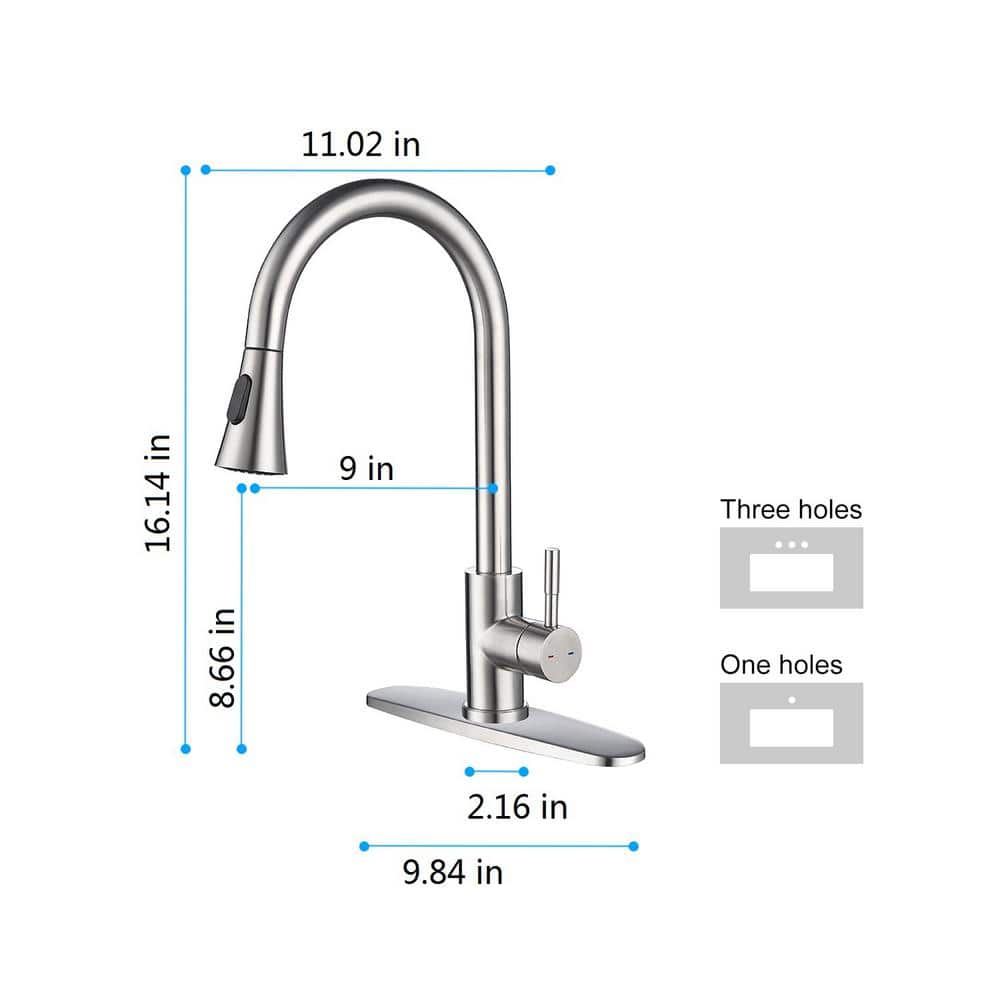  Kitchen Faucet With Pull Out Spraye In Brushed Nickel