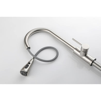  Single Handle Kitchen Sink Faucet With Pull Out Sprayer