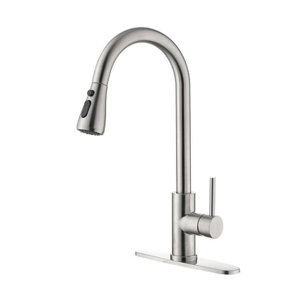  Single Handle Kitchen Sink Faucet With Pull Out Sprayer