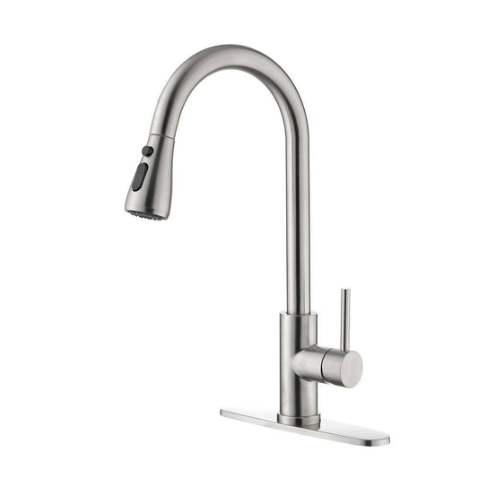  Single Handle Kitchen Sink Faucet With Pull Out Sprayer