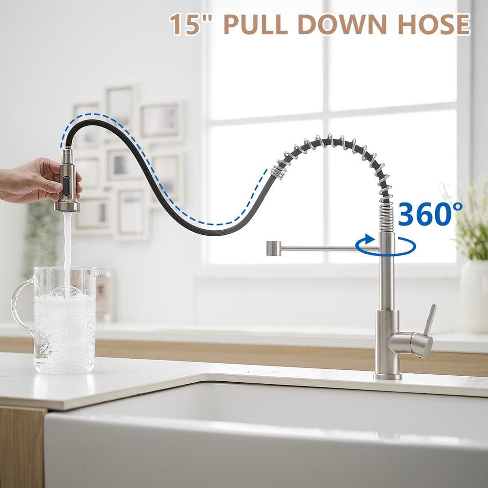  Single Handle Pull Out Sprayer Kitchen Faucet In
