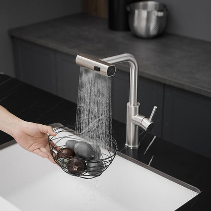  Single Handle Pull Out Kitchen Faucet In Brushed Nickel