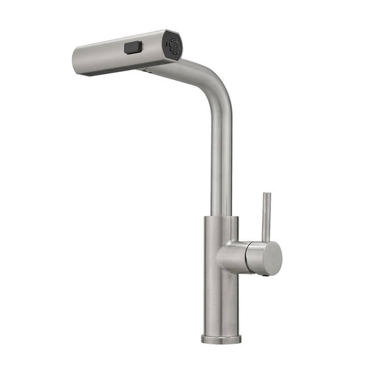  Single Handle Pull Out Kitchen Faucet In Brushed Nickel