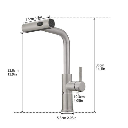  Single Handle Pull Out Kitchen Faucet In Brushed Nickel