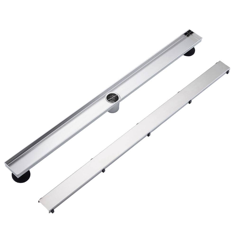  2.75 In W X 36 In D Stainless Steel Decorative Drain Cover With Brushed Nickel