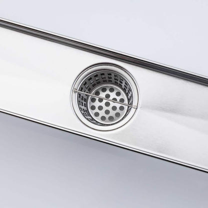  2.75 In. W X 28 In. D Stainless Steel Decorative Drain Cover With Brushed Nickel