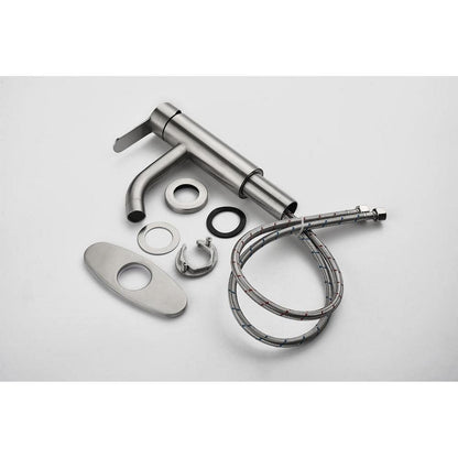  Single Handle Bathroom Sink Faucet In Brushed Nickel