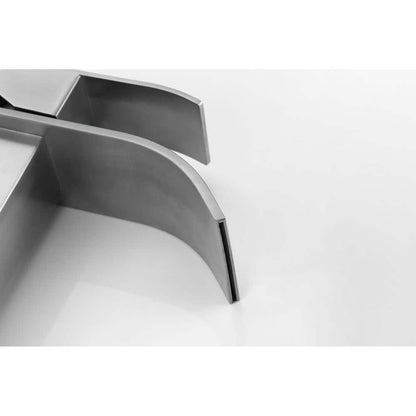  Waterfall Spout Single Handle Bathroom Sink Faucet In Brushed Nickel