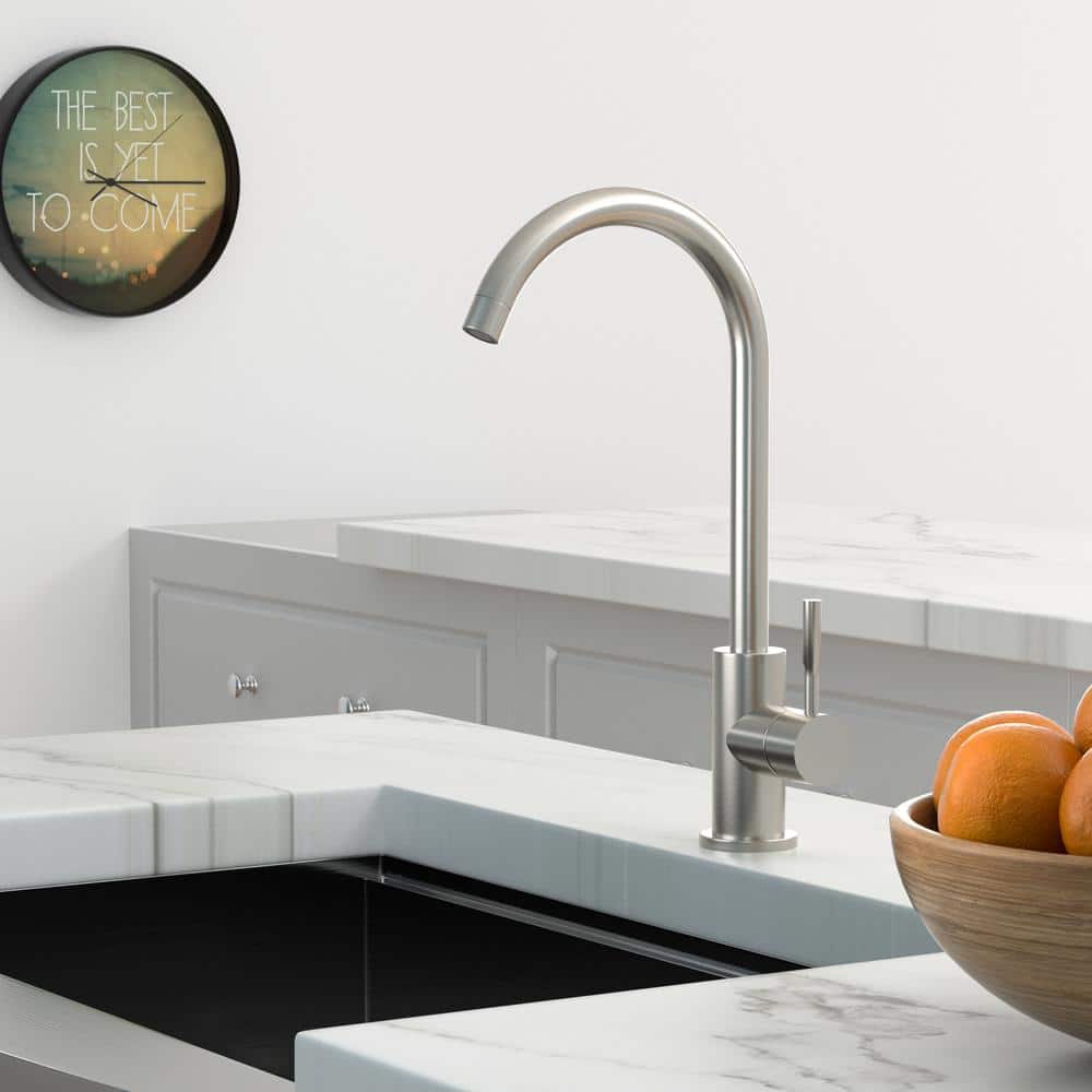  Single Handle Wall Mount Standard Kitchen Faucet In Brushed Nickel