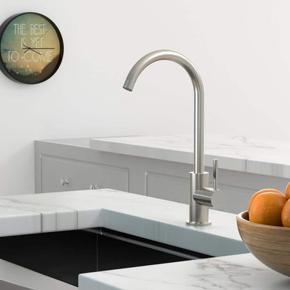  Single Handle Wall Mount Standard Kitchen Faucet In Brushed Nickel