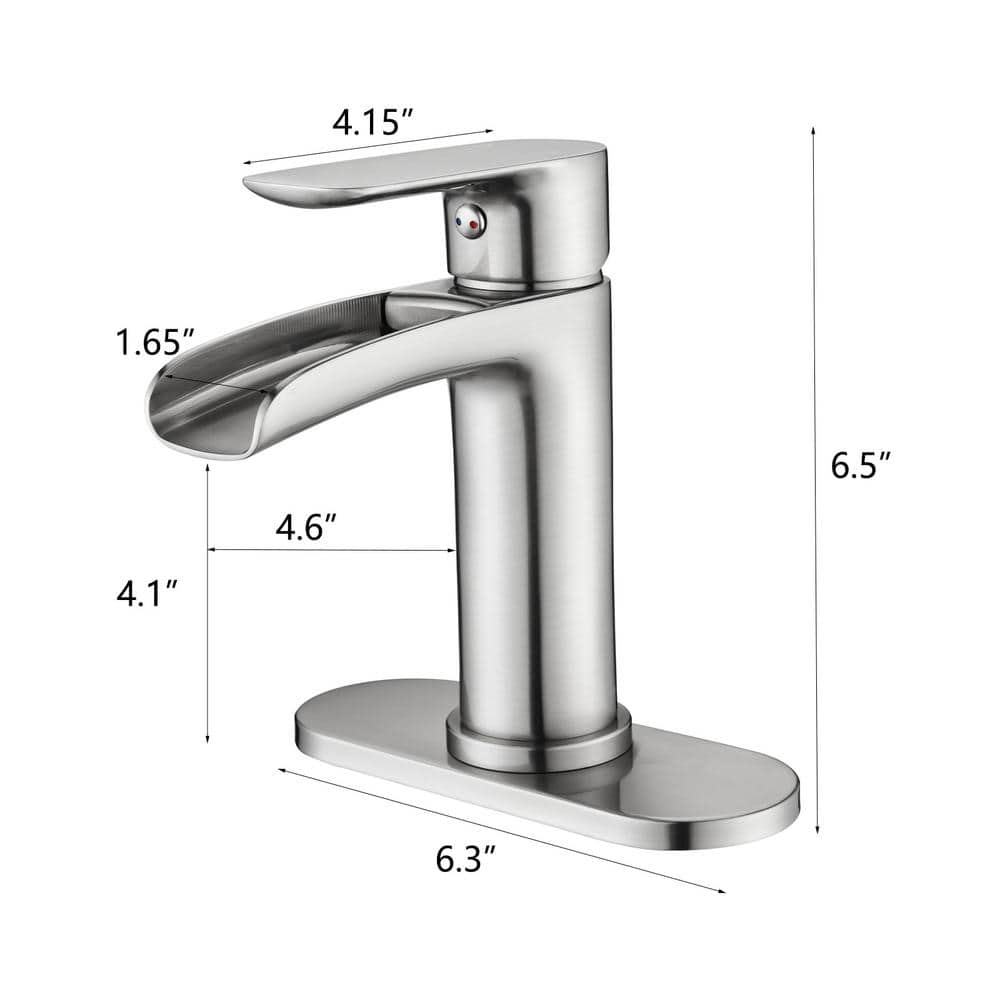  Single Handle Wall Mounted Bathroom Faucet With Deck Plate And Overflow Pop Up Drain In Brushed Nickel