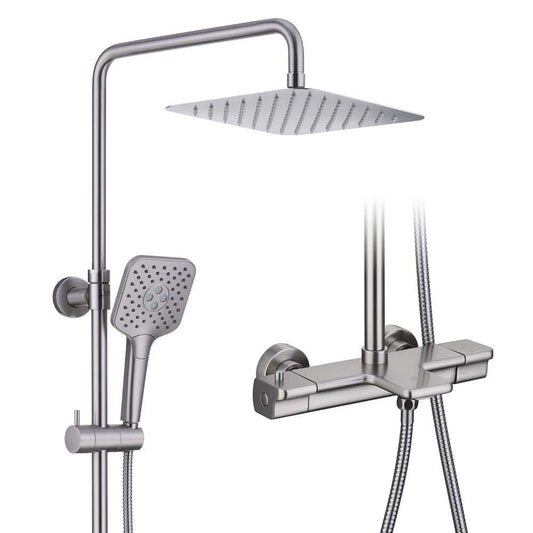  Single Handle 2-Spray Shower Faucet 1.8 GPM With Easy To Install In. Brushed Nickle