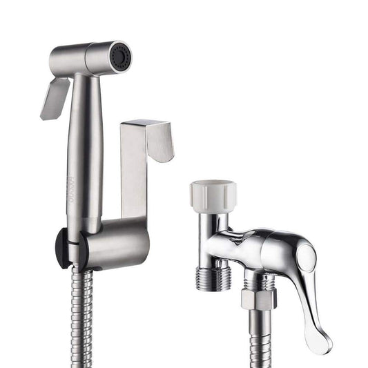  Bidet Sprayer For Toilet, Handheld Cloth Diaper Sprayer In Brushed Silver