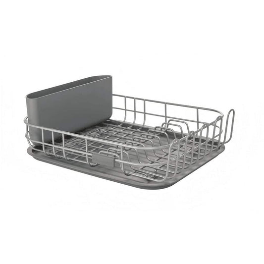  Charcoal Gray Metal Standing Dish Rack For Kitchen