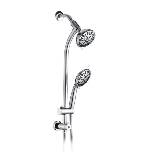  7 Spray Patterns Dual Shower Head Wall Mounted Fixed And Handheld Shower Head In Chrome